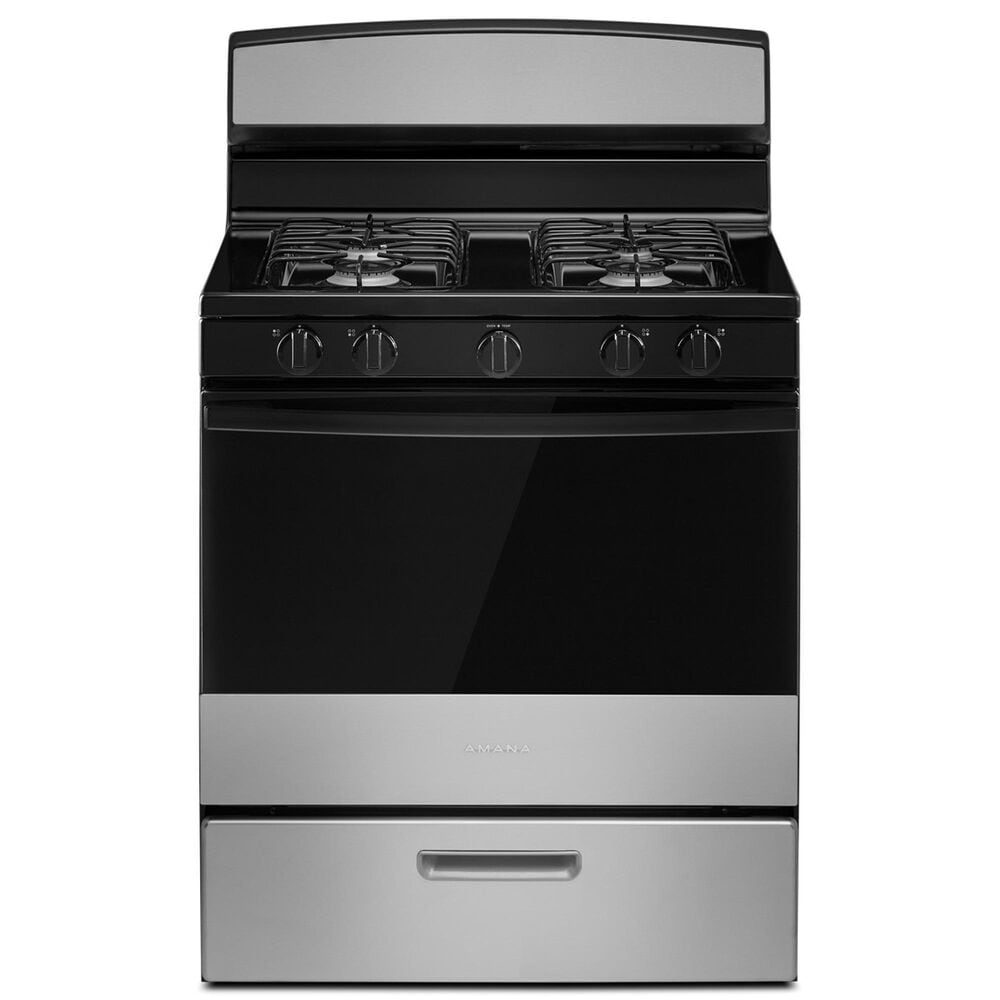 Amana 30" Freestanding Gas Range with Easy-Clean Glass Door in Stainless Steel, , large