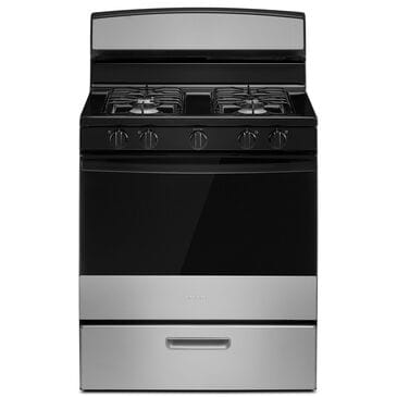 Amana 30" Freestanding Gas Range with Easy-Clean Glass Door in Stainless Steel, , large