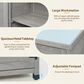 Hearth and Haven Outdoor Wooden Storage Cabinet with Metal Top and Adjustable Protective Footpad in Gray, , large