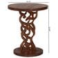 Baxton Studio Donna Nightstand with Pedestal Base in Mahogany Brown, , large