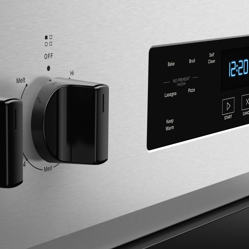 Whirlpool 4-Piece Kitchen Package with 19.3 Cu. Ft. Refrigerator and 5.3 Cu. Ft. Freestanding Electric Range in Fingerprint Resistant Stainless Steel, , large