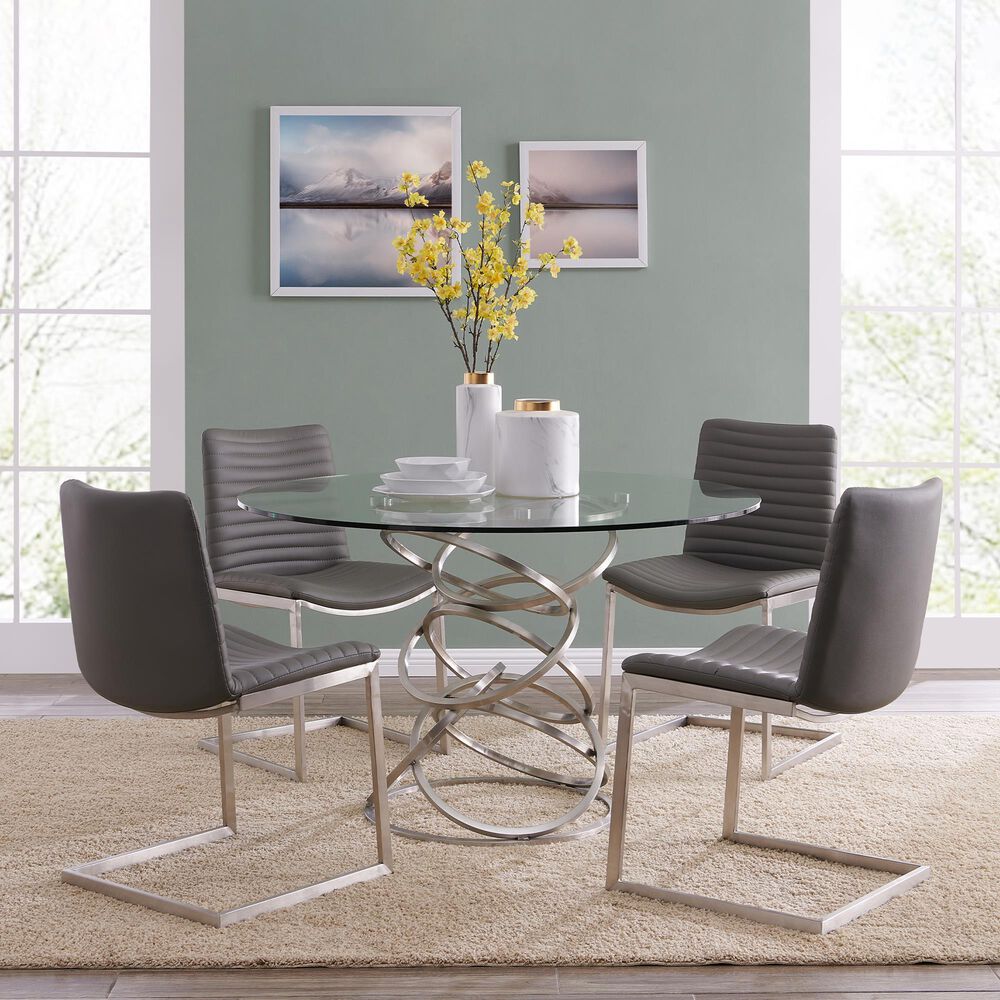 Blue River Wendy Dining Table in Brushed Stainless Steel - Table Only, , large