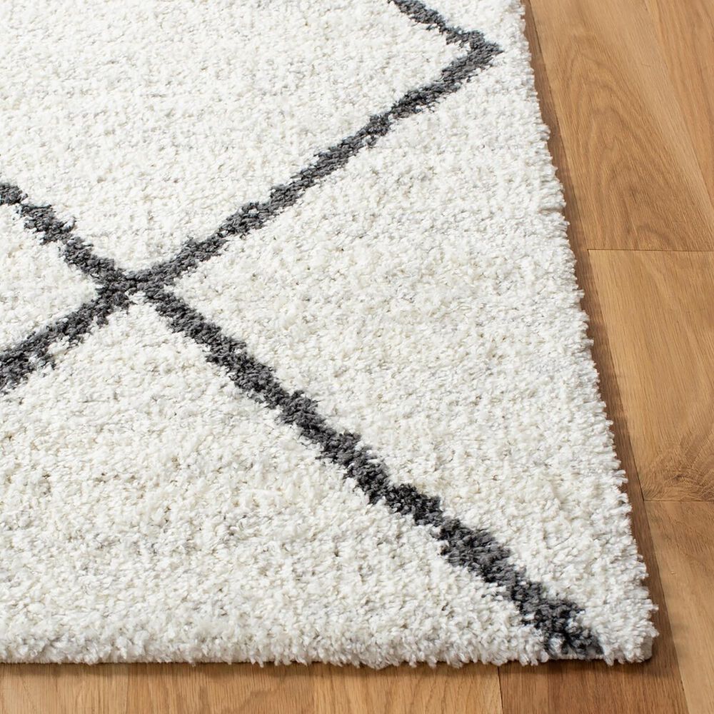 Safavieh August Shag AUG572A 2&#39;2&quot; x 9&#39; Ivory and Black Runner, , large