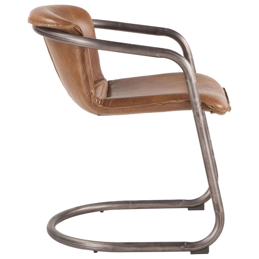 Home Trends &amp; Design Portofino Leather Dining Chair in Chestnut, , large
