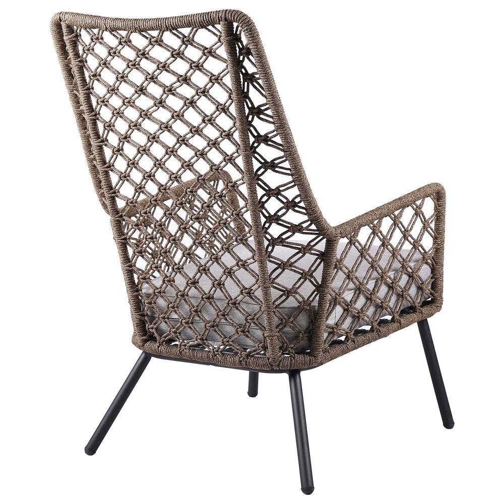 Blue River Marco Outdoor Lounge Chair with Truffle Rope in Black, , large