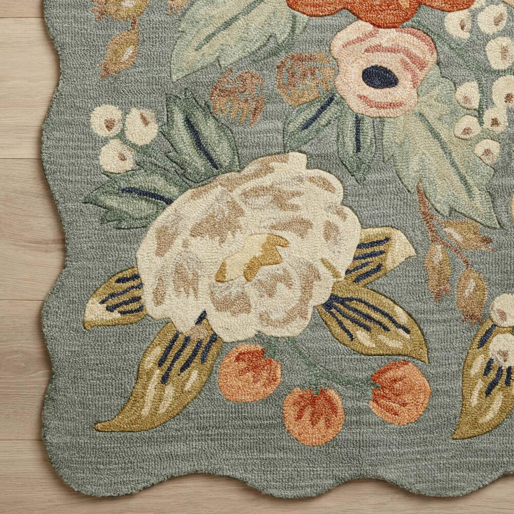 Rifle Paper Co Crafted by Cloth and Company Silhouette 2&#39;3&quot; x 3&#39;9&quot; Sage Area Rug, , large