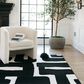 ROW by Oriental Weavers Quinn Abstract Black and Ivory 2" x 7" Runner, , large