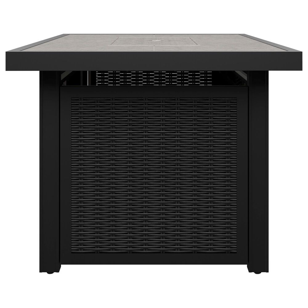 Ashley Beachcroft Rectangular Fire Pit Table in Black and Light Gray, , large