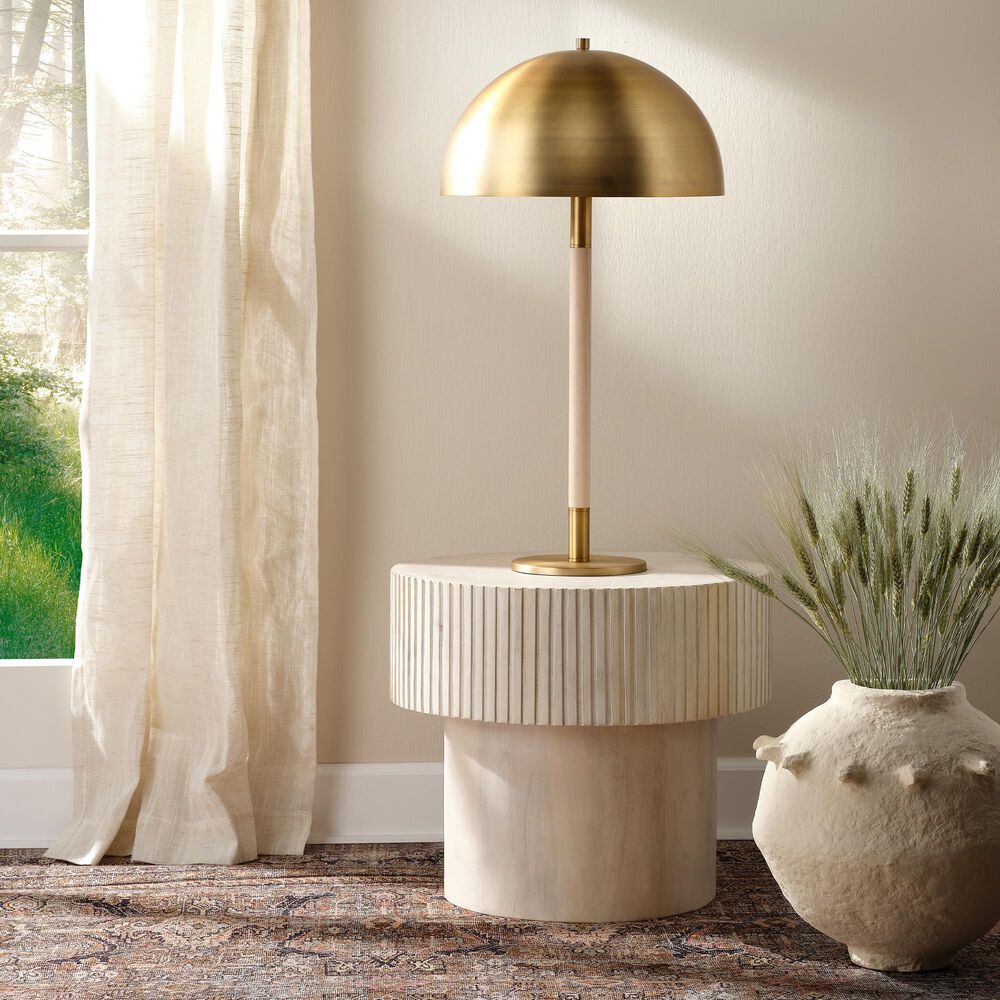 Splendor Living Uxley Table Lamp in Natural and Antique Brass, , large