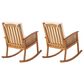 Noble House Delilah Patio Rocking Chair with Cream Cushion in Brown Patina (Set of 2), , large