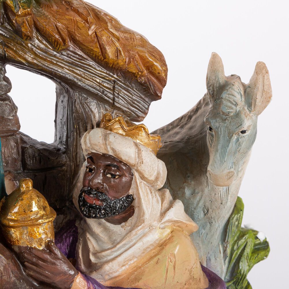 The Gerson Company Lighted Resin Nativity Stable with Figurines in Multicolor, , large