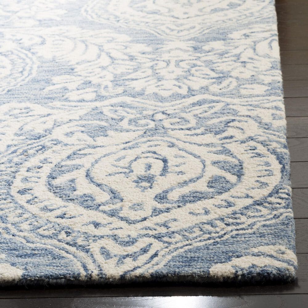 Safavieh Micro-Loop MLP512M 2&#39;3&quot; x 7&#39; Blue and Ivory Runner, , large