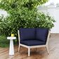 Linon Home Decor Teagon Patio Corner Chair in Navy, , large
