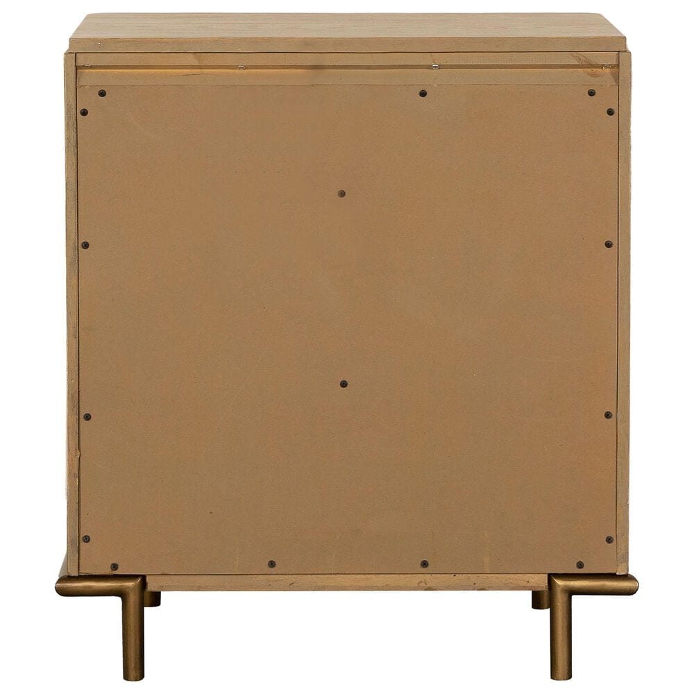 Pacific Landing Arini 3-Drawer Nightstand in Sand Wash and Aged Brass, , large