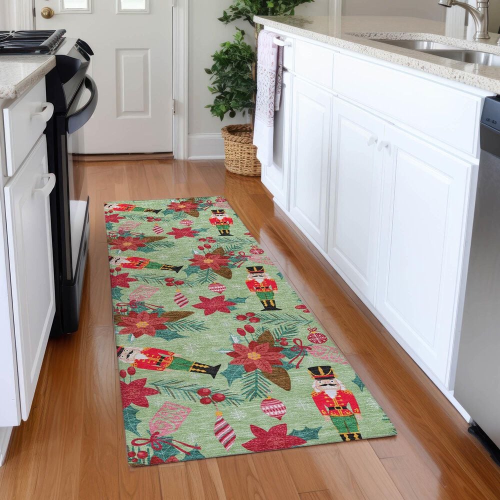 Dalyn Rug Company Wonderland WN30 2&#39;3&quot; x 7&#39;6&quot; Aloe Indoor/Outdoor Runner, , large