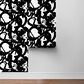 Wallquest Inkblot 216" x 20.5" Peel and Stick Wallpaper in Onyx, , large