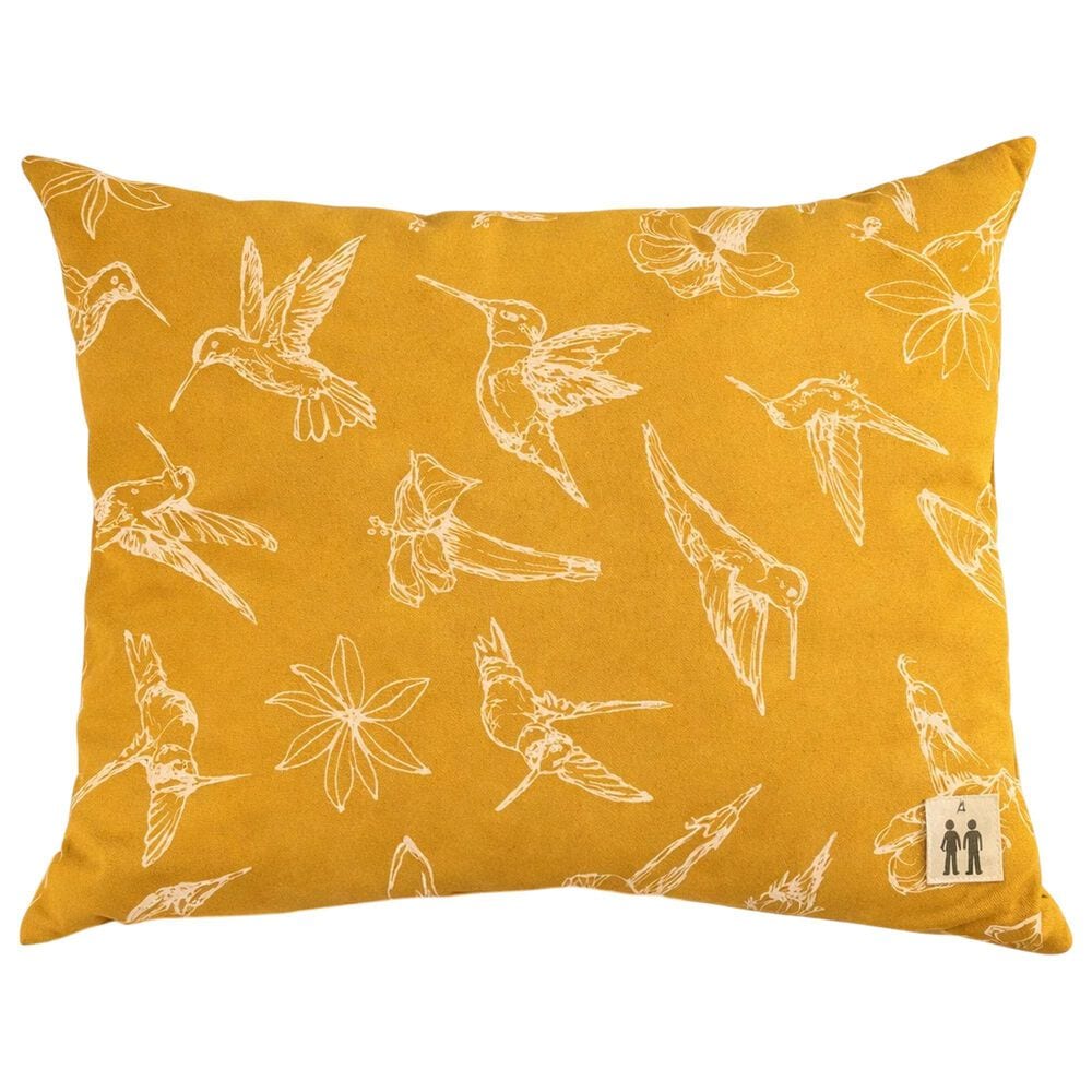 Eric & Christopher 19" x 24" Hummingbird Throw Pillow in Sunshine Yellow, , large
