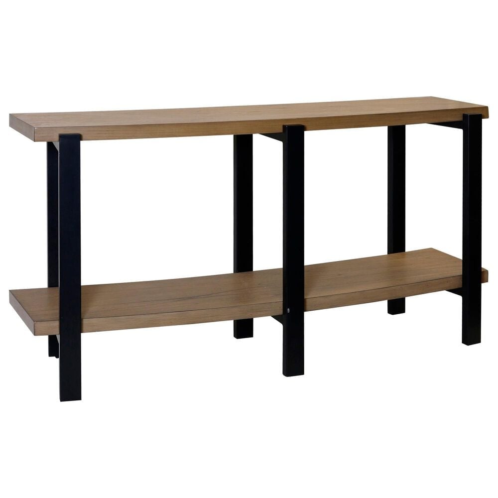 Flair Industries Curved Console Table in Black and Weathered Barn, , large