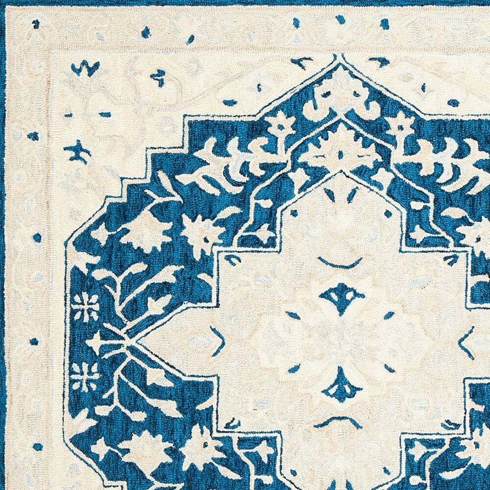 Safavieh Micro-Loop 2&#39;3&quot; x 7&#39; Navy and Ivory Runner, , large