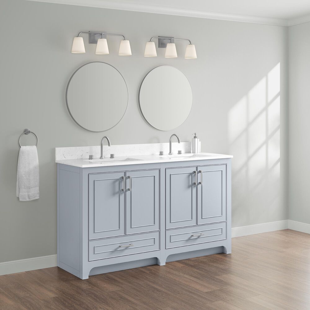 37B Lucerne 60" Double Bathroom Vanity in Soft Blue with Marble Top and Backsplash, , large