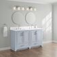 37B Lucerne 60" Double Bathroom Vanity in Soft Blue with Marble Top and Backsplash, , large
