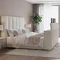 Modern Market Serenity King Bed with Speaker, TV Lift, and Fireplace, , large