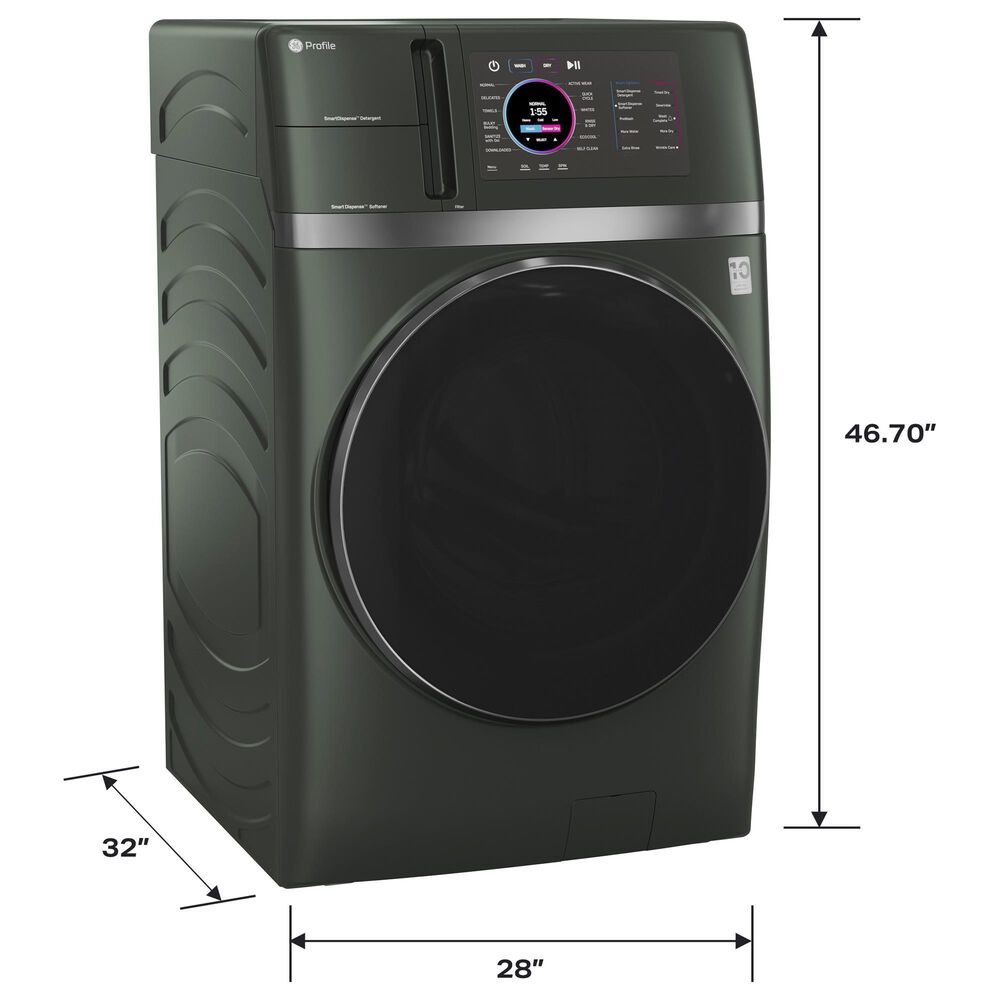 GE Profile 4.8 Cu. Ft. Smart Front Load Combo Washer/Dryer in Jade Green, , large