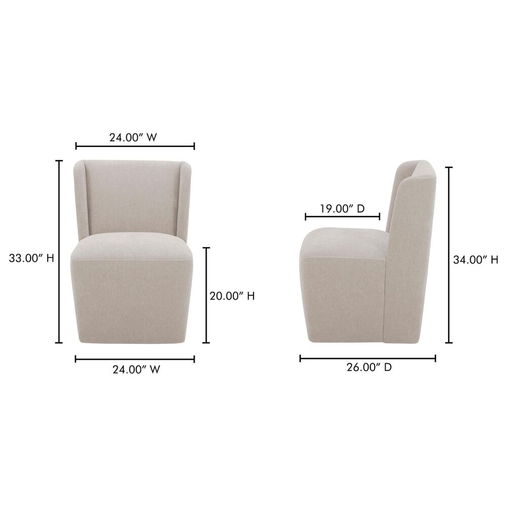 Moe&#39;s Home Collection Cormac Rolling Side Chair in Warm Sand, , large