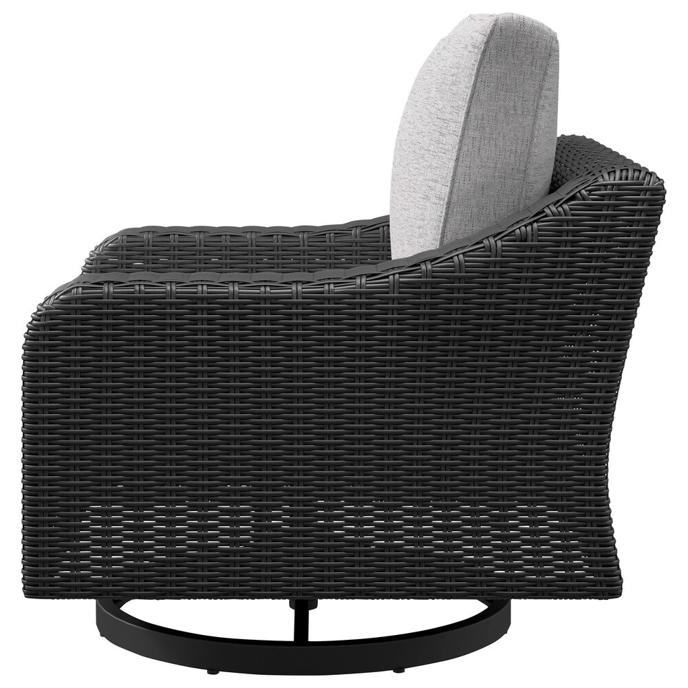 Ashley Beachcroft Patio Swivel Lounge Chair in Light Gray, , large