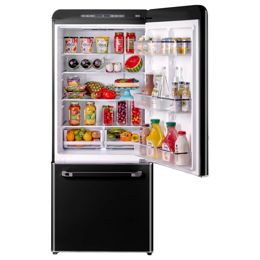 Unique Appliances Classic Retro 18 Cu. Ft Bottom Freezer Refrigerator in Midnight Black, , large