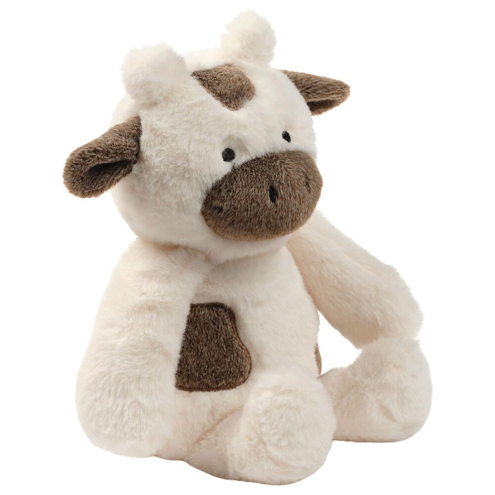Lambs &amp; Ivy Farmyard Friends Milkshake Cow Plush Toy in White and Brown, , large