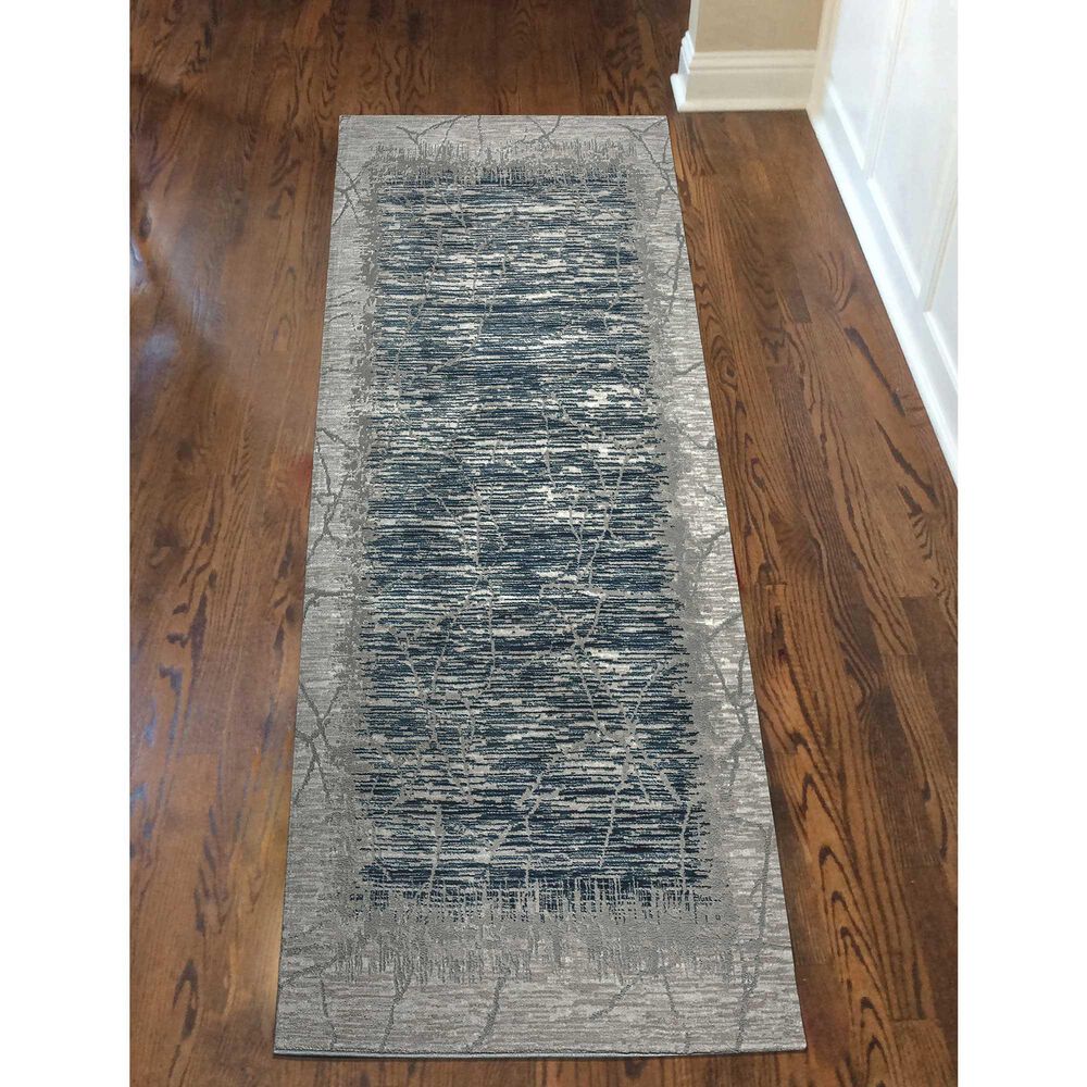 Radici USA Davide Abstract 2&#39;2&quot; x 7&#39;7&quot; Blue Area Rug, , large