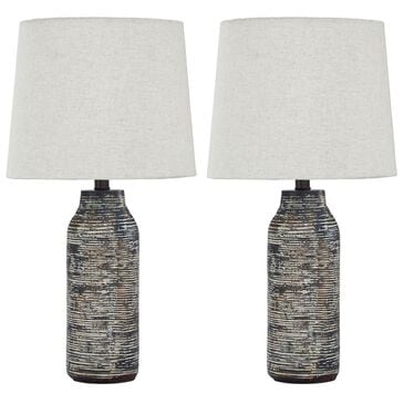 Ashley Mahima Paper Table Lamp in Black and White - Set of 2, , large