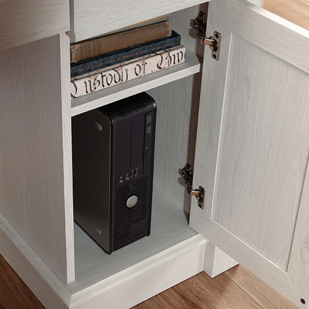 Sauder Palladia L-Shaped Desk in Glacier Oak and Rosso Slate, , large