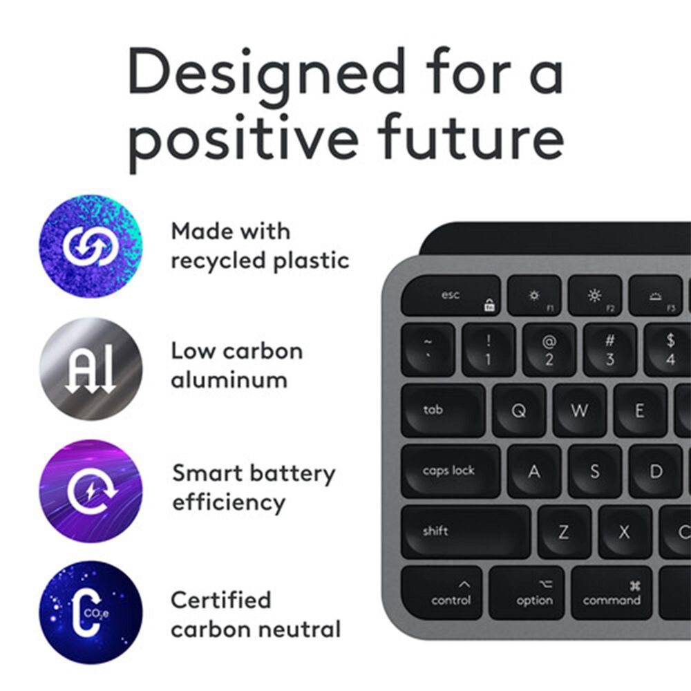 Logitech MX Keys S Keyboard and Mouse with Palm Rest Combo for MAC in Space Grey, , large
