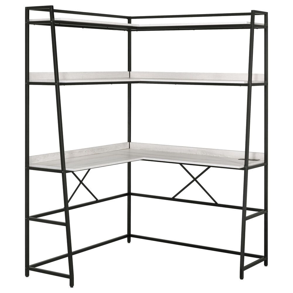 Furniture of America Darrel Desk in Black and Light Oak, , large