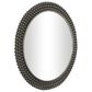 Maple and Jade 32" Round Metal Wall Mirror with Beaded Detailing in Black, , large