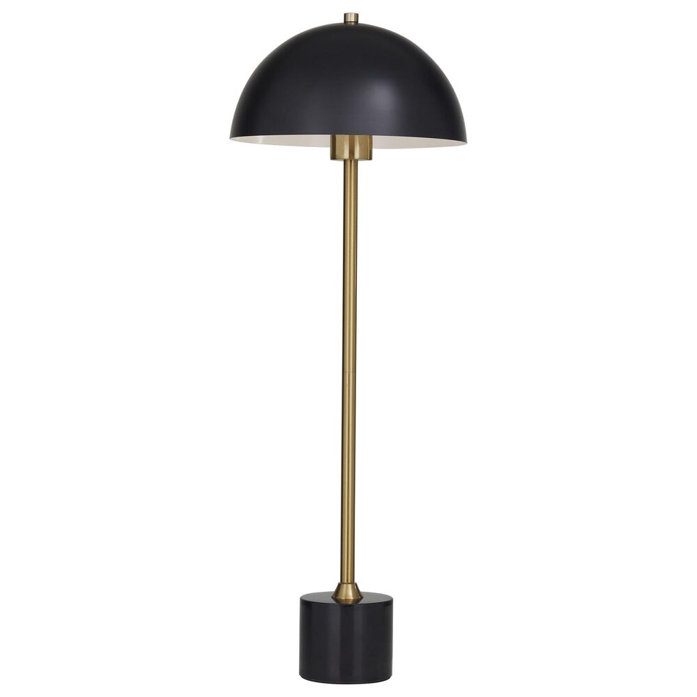 Maple and Jade Umbrella Style Table Lamp in Black and Gold, , large