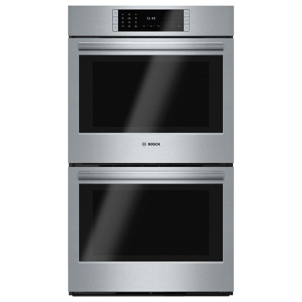 Bosch Benchmark 2-Piece Kitchen Package with Stainless Steel 9.2 Cu. Ft. Double Wall Oven and Black 30&quot; Electric Cooktop, , large
