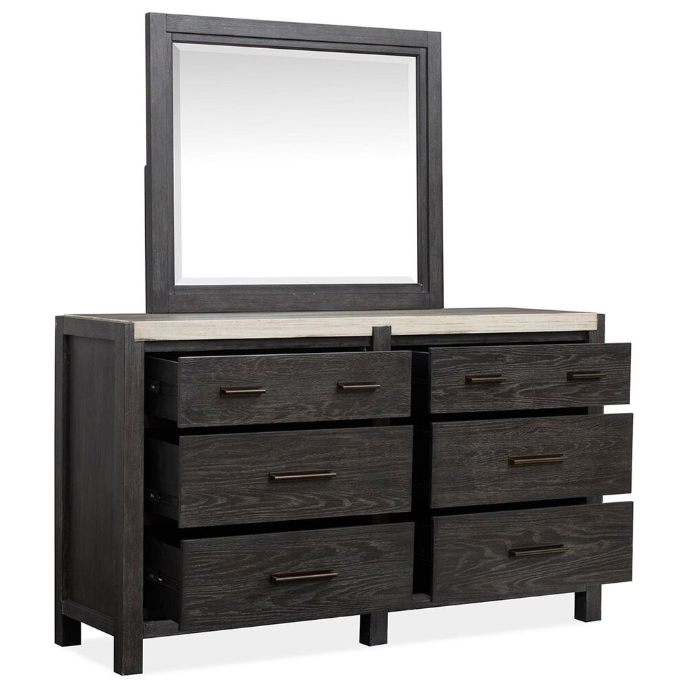 Nicolette Home Plum Creek 6 Drawer Dresser and Mirror in Ravenwood Black, , large