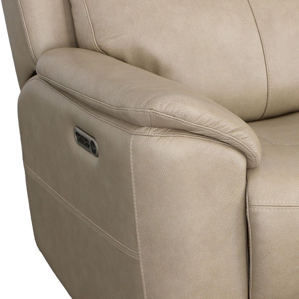 Flexsteel Crew 2-Piece Leather Power Reclining Living Room Set in Pebble, , large