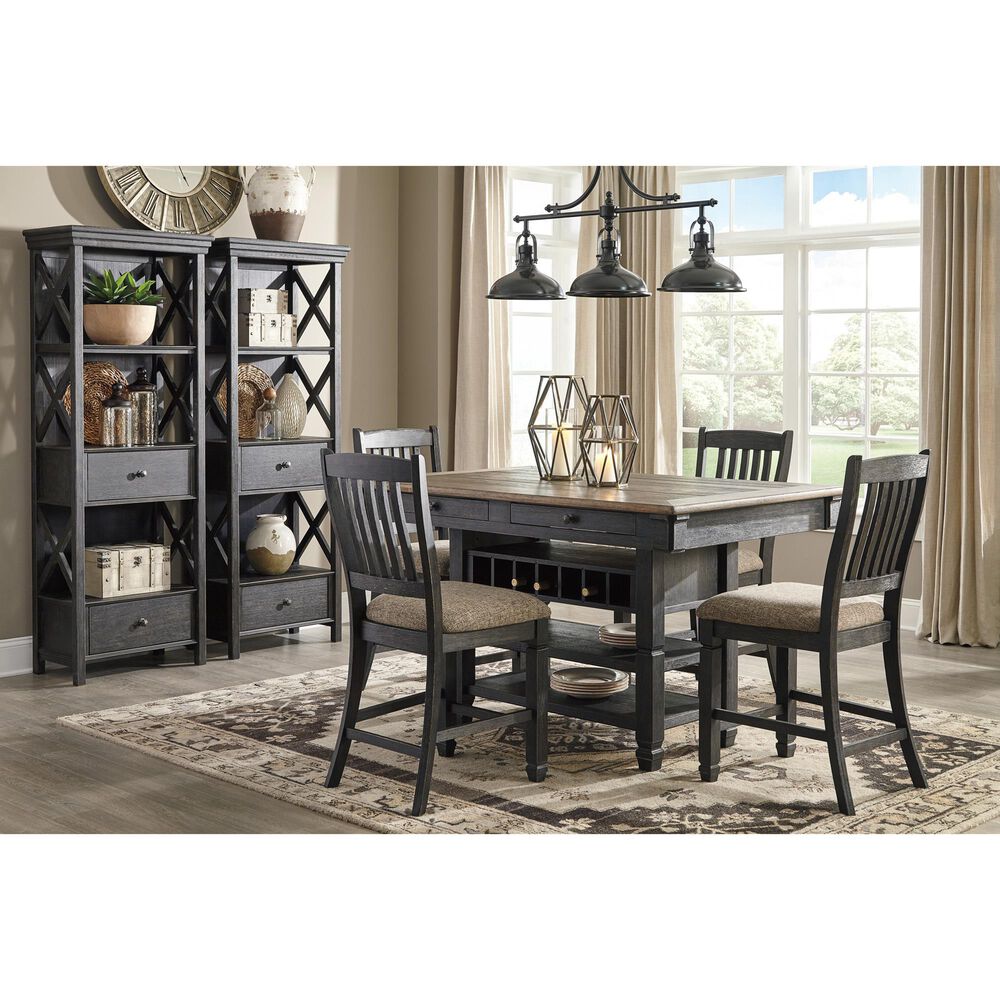 Ashley Tyler Creek 3-Shelf Display Cabinet in Antique Black and Gray, , large