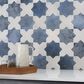 Soho Studio Malta Denim Blue Star and White Cross 6" x 6" Matte Porcelain Tile Kit, , large