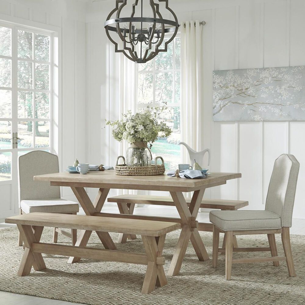 Homestyles Cambridge 5-Piece Dining Table Set in White washed, , large