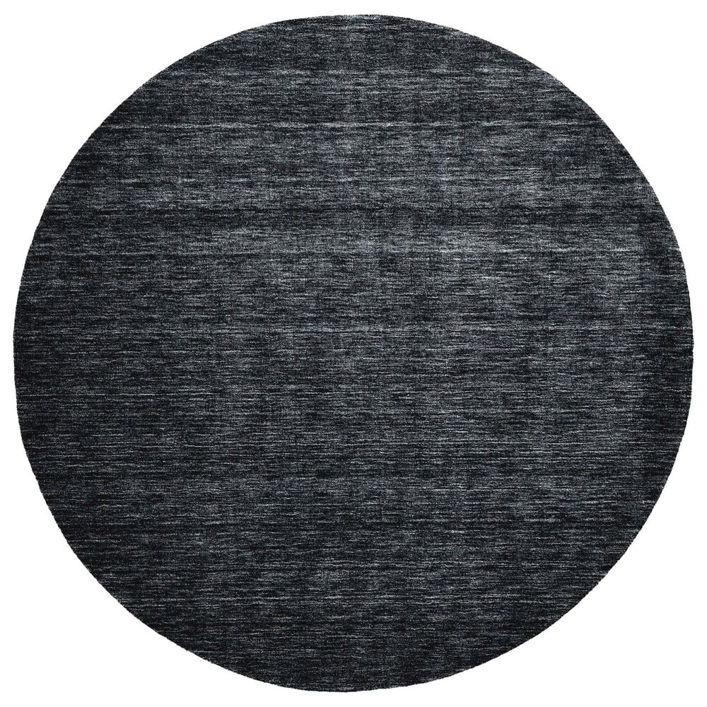 Feizy Luna 8" Round Black Area Rug, , large