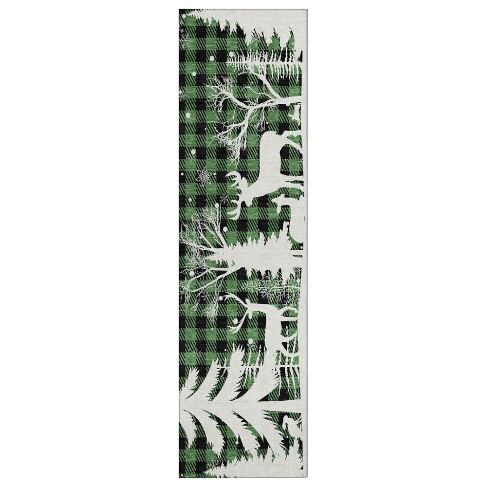 Dalyn Rug Company Wonderland WN32 2"3" x 7"6" Green Indoor/Outdoor Runner, , large