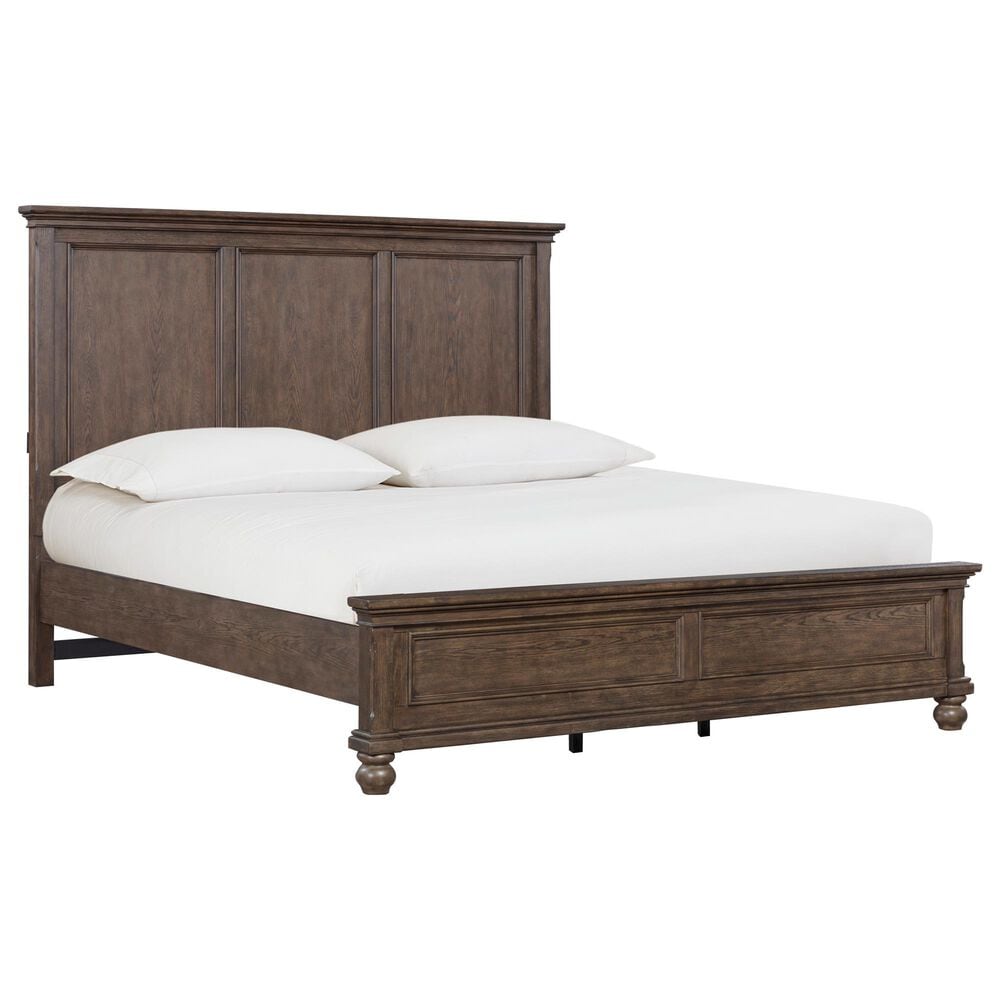 Riva Ridge Oxford 5 Piece Queen Panel Bedroom Set in Cocoa with AC Outlets and USB Ports, , large
