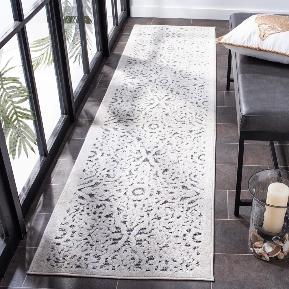 Safavieh Cabana CBN662A 2&#39;2&quot; x 11&#39; Ivory and Grey Indoor/Outdoor Performance Runner, , large