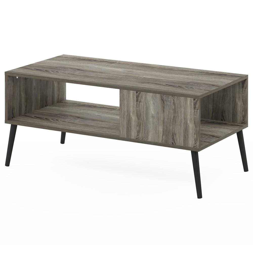 HOMLUX 2-Tier Mid-Century Modern Coffee Table in French Oak, , large