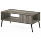 HOMLUX 2-Tier Mid-Century Modern Coffee Table in French Oak, , large